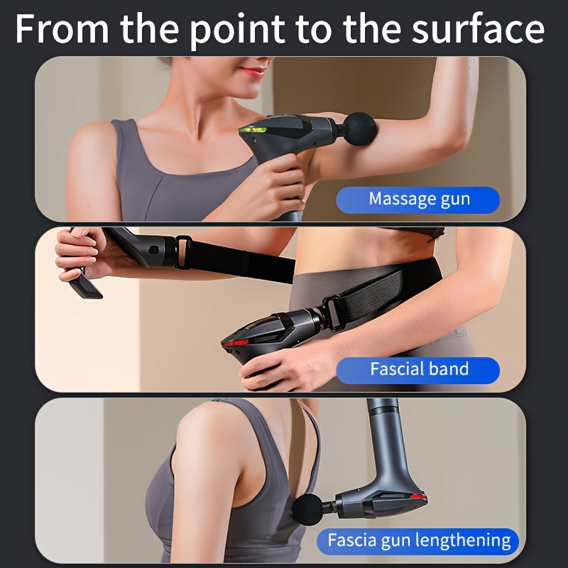 Split Stretch Fascia Gun Multi-Functional Detachable Handle Body Massager