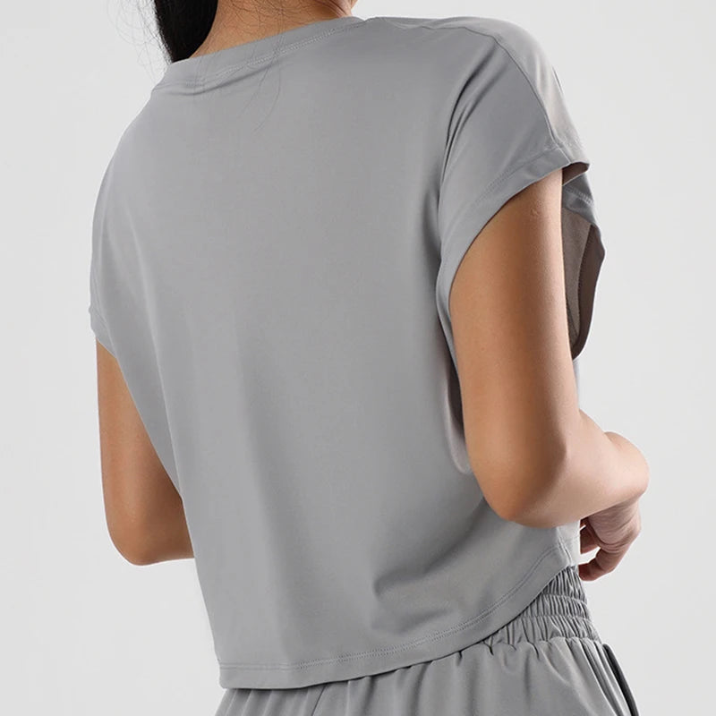 Loose Short Sleeve Crop Top