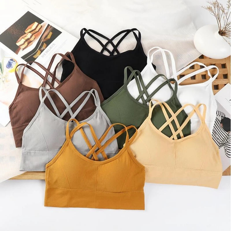 Sexy Women’s Tops Back Cross Strap Tank Top Sports Bra