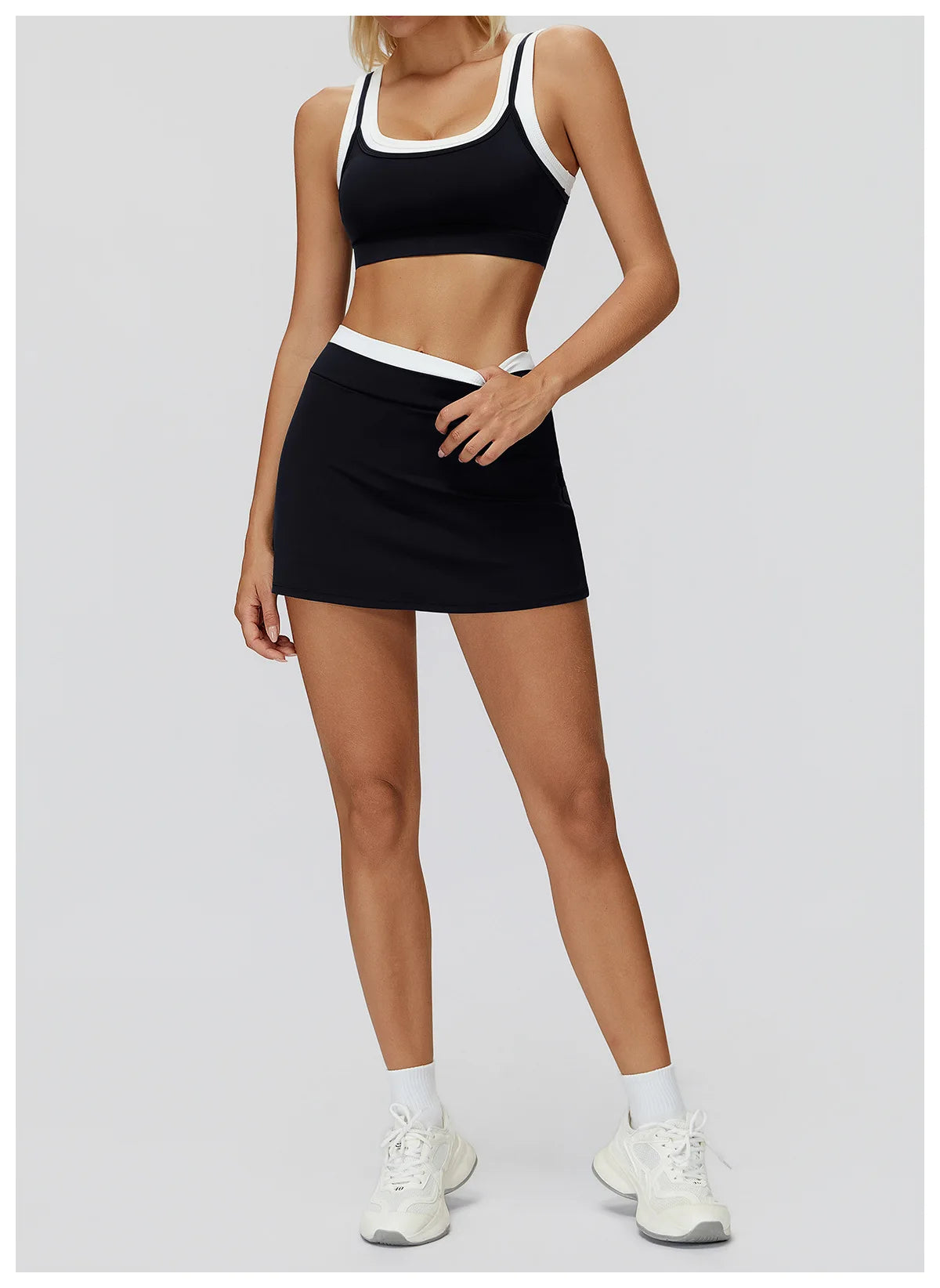 High Waist Sports Short Skirt – 2-in-1 Tennis & Workout Skirt