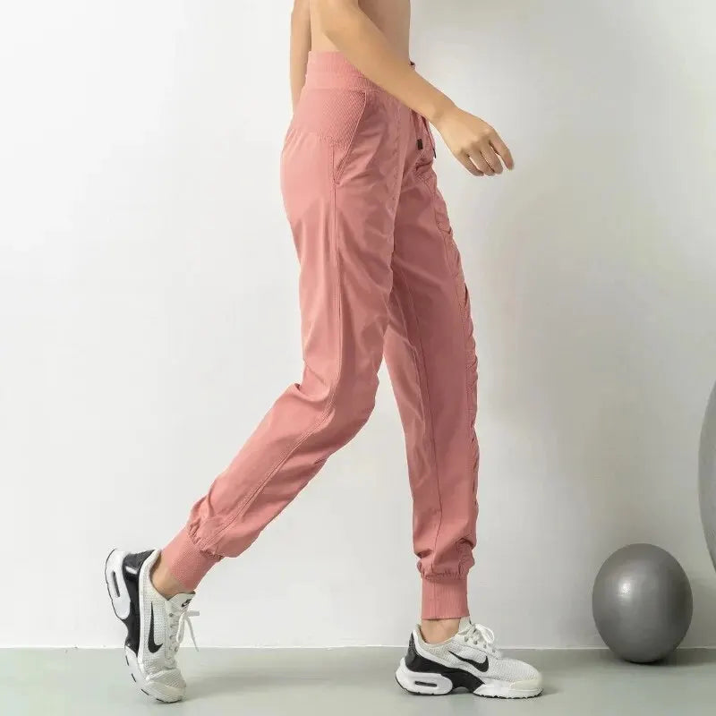 Women's Fabric Drawstring Running Sport Joggers