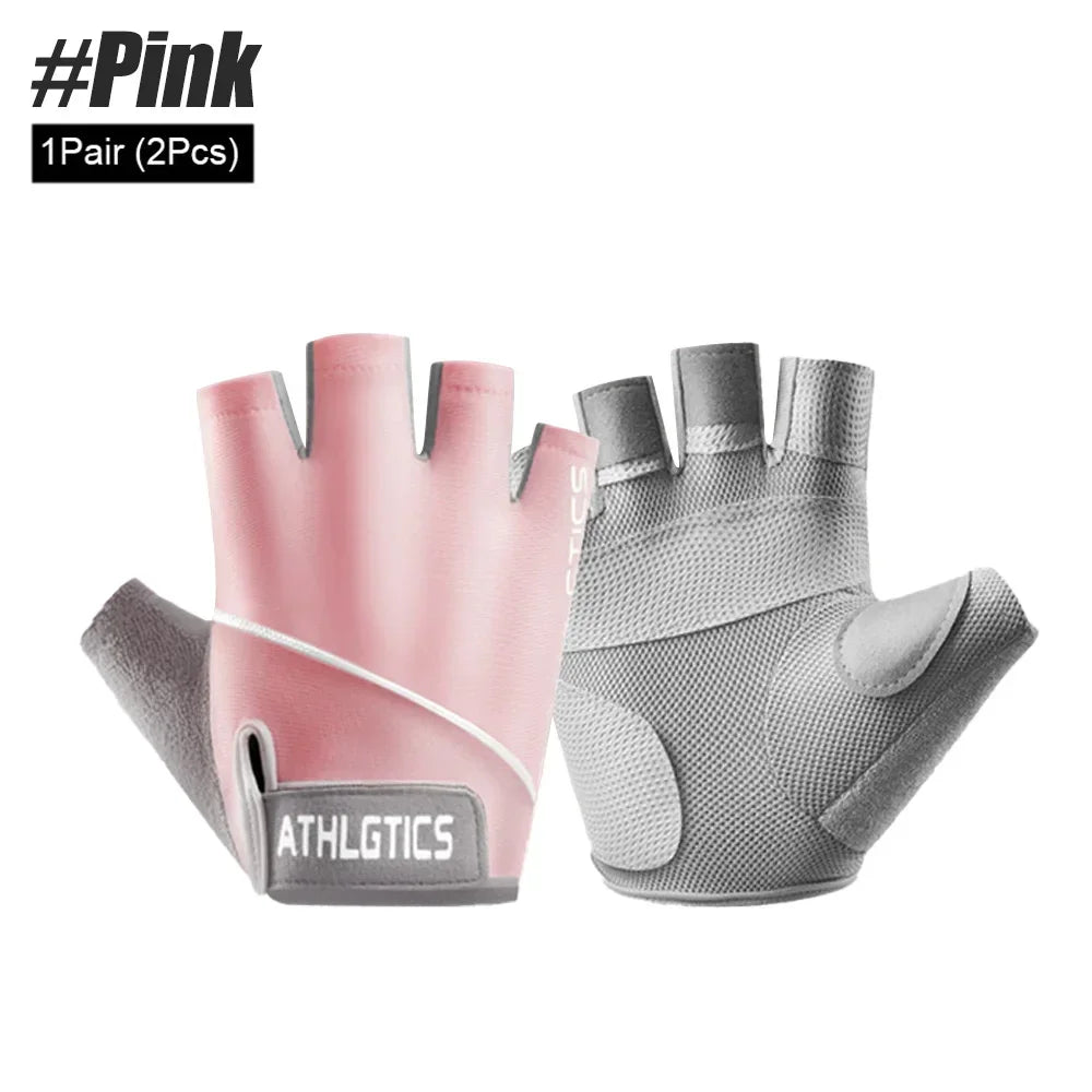 1Pair Breathable Fingerless Cycling & Gym Gloves