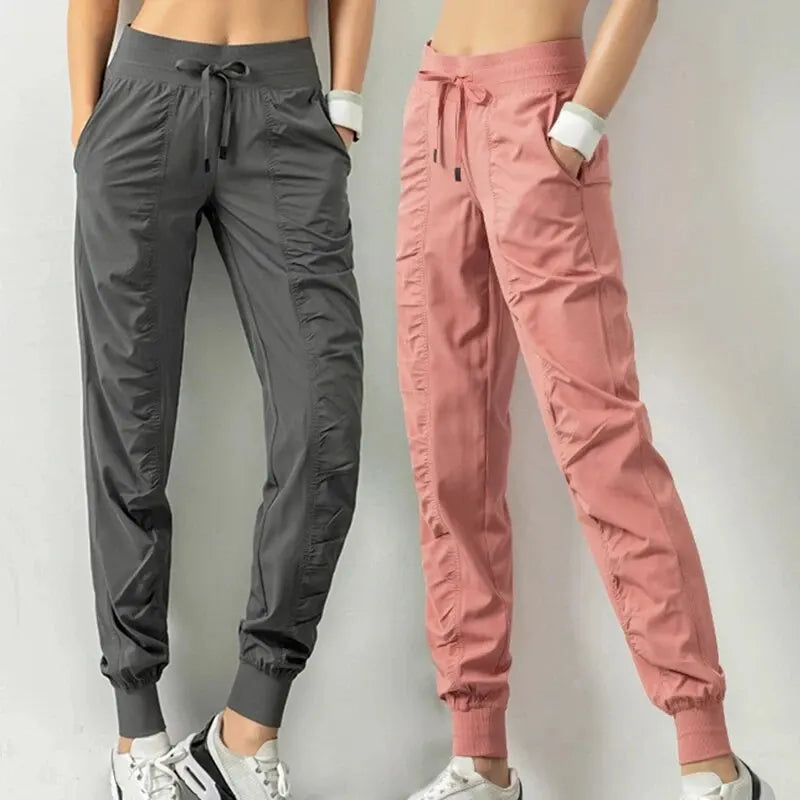 Women's Fabric Drawstring Running Sport Joggers