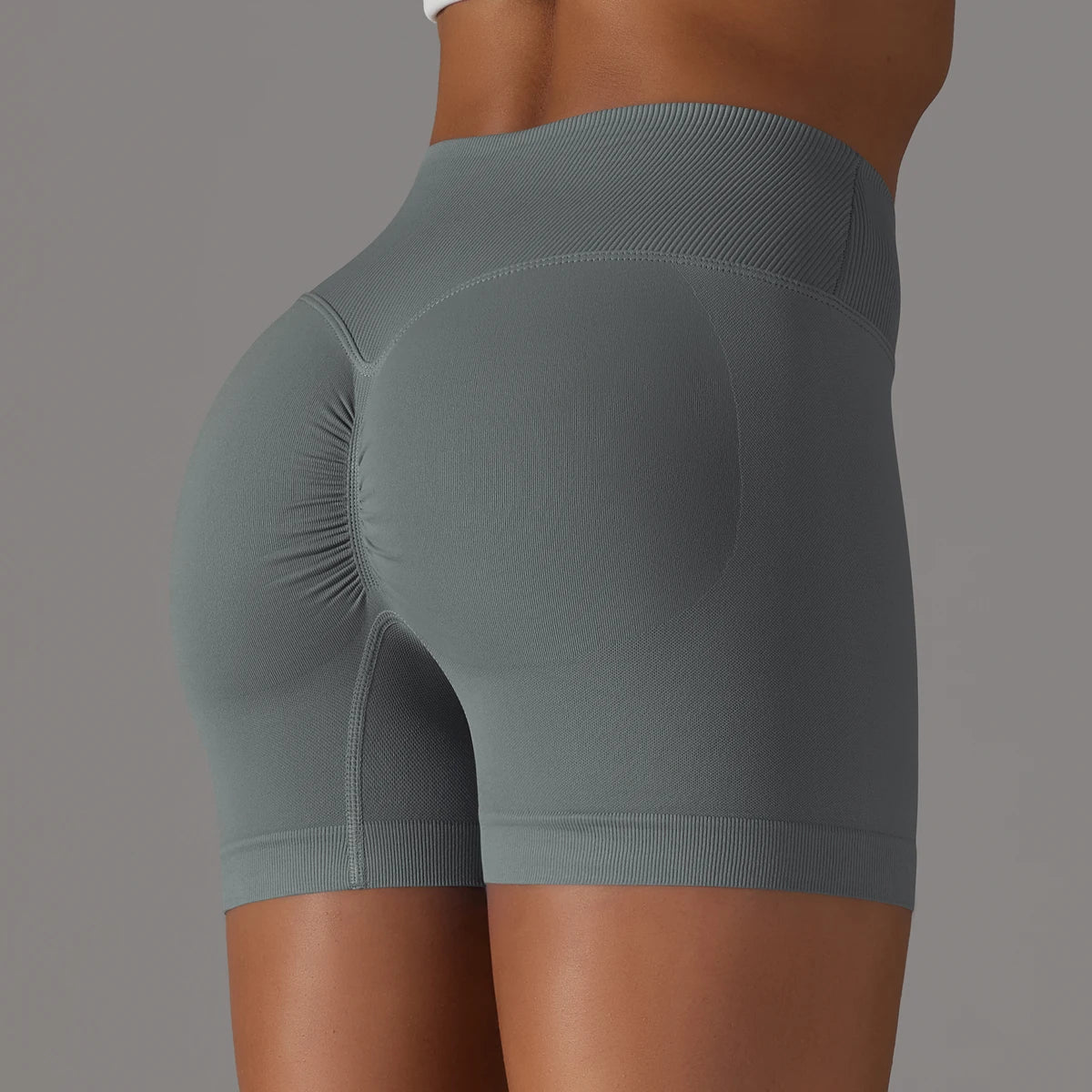 Seamless Sports Shorts Cross High Waist Fitness Leggings
