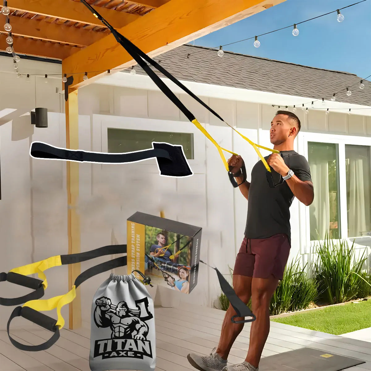 Suspended Training Belt with Bungee Storage Bag