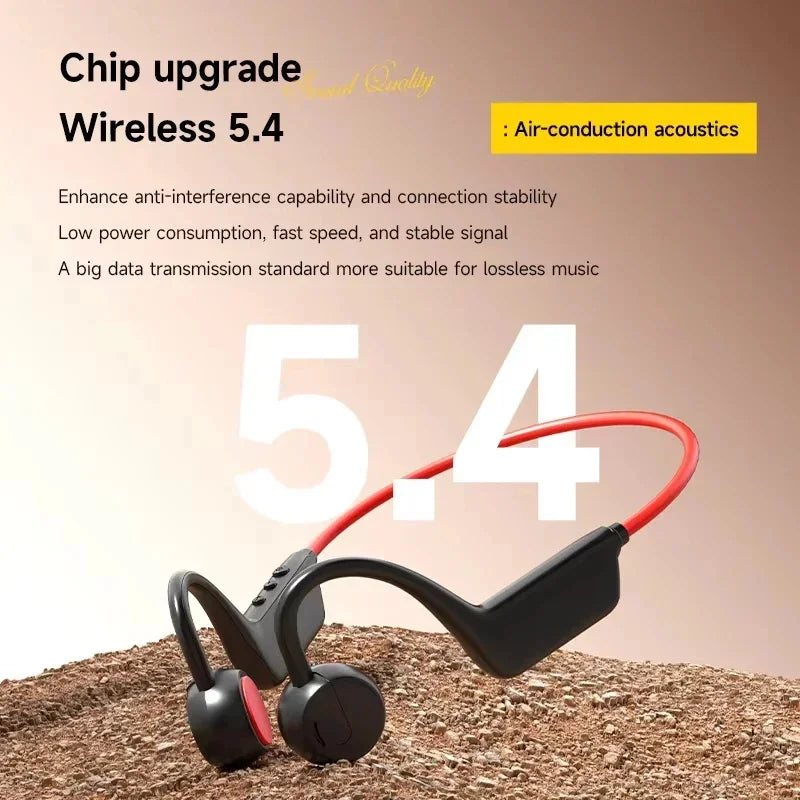 Bone Conduction Headphones IPX8 Waterproof Bluetooth 5.4 - 32GB Wireless Sports Headset with Mic for Swimming, Running & Gym
