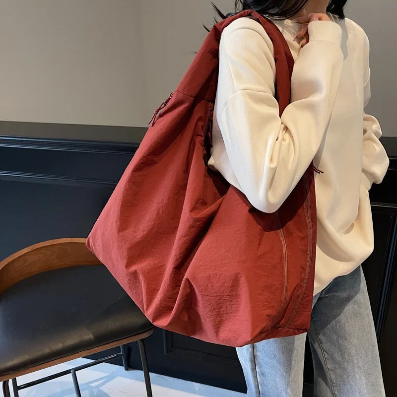 Casual Nylon Multi-Pocket Japanese-Style Tote