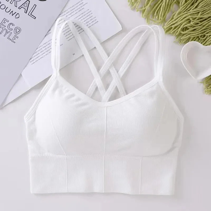 Sexy Back Cross Strap Tank Top Sports Bra