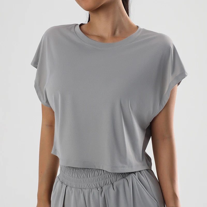 Loose Short Sleeve Crop Top