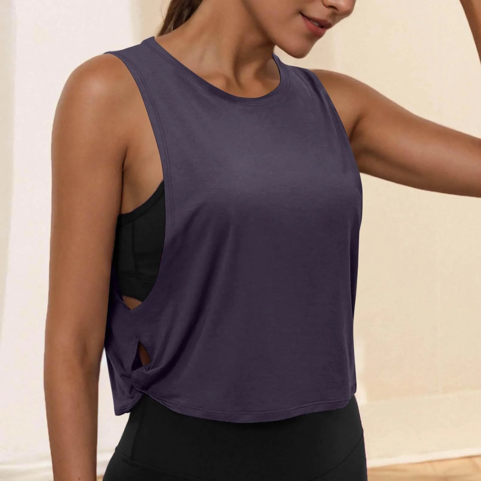 Women’s Sleeveless Yoga Crop Tank Top