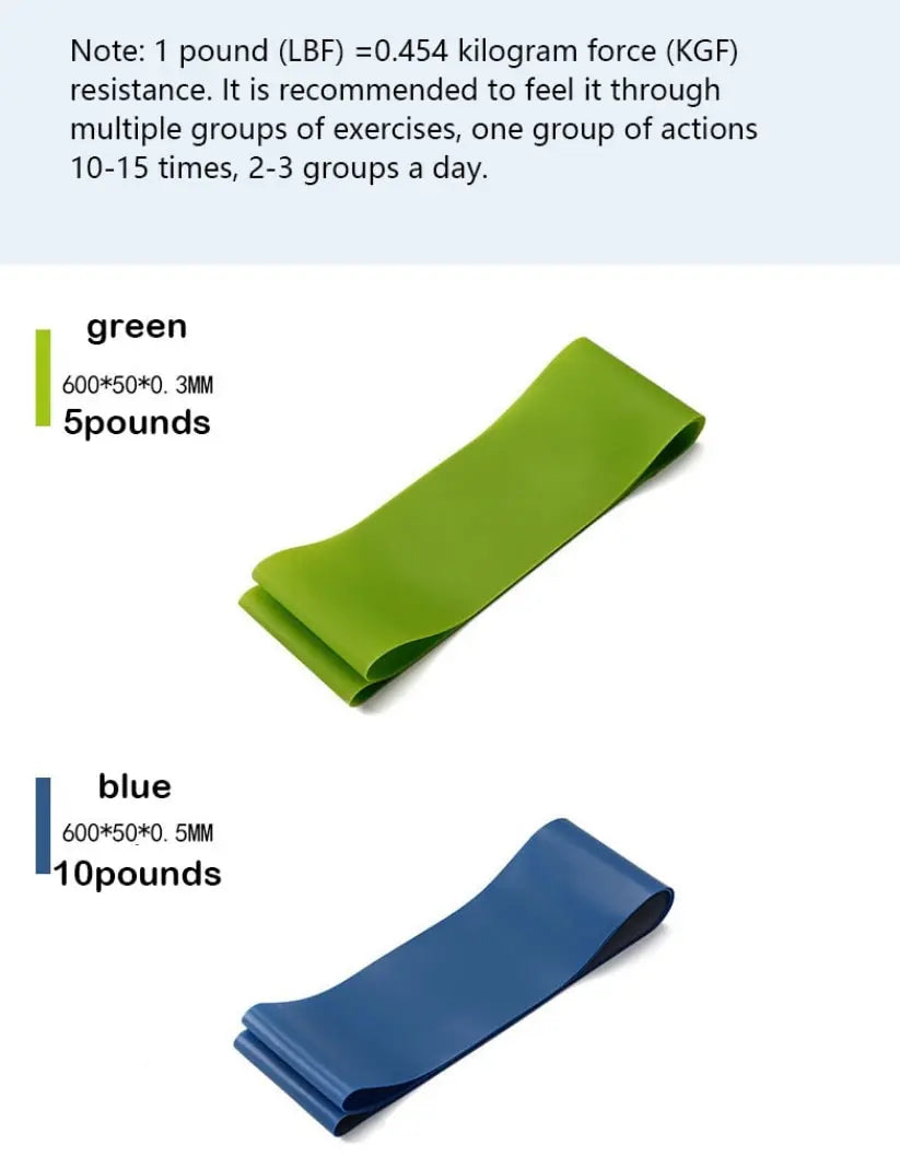 5pcs Yoga Tension Belt Fitness Elastic Belt