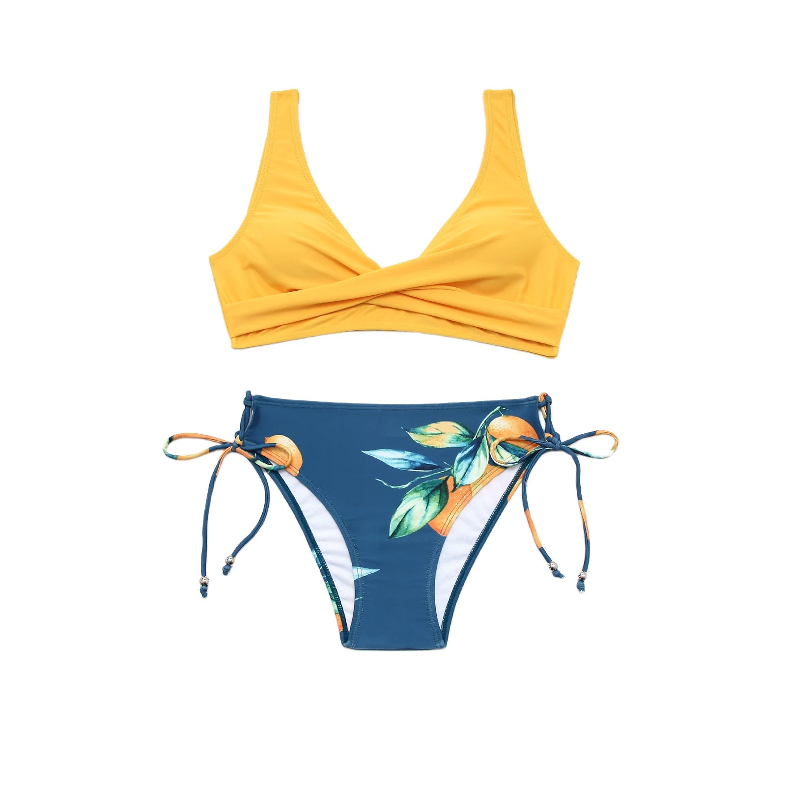 Sexy Bikini Set Women Biquini Swimwear V‑Neck Push Up Two Pieces Swimsuit Floral Beachwear Female Bathing Suits Swimming Suits