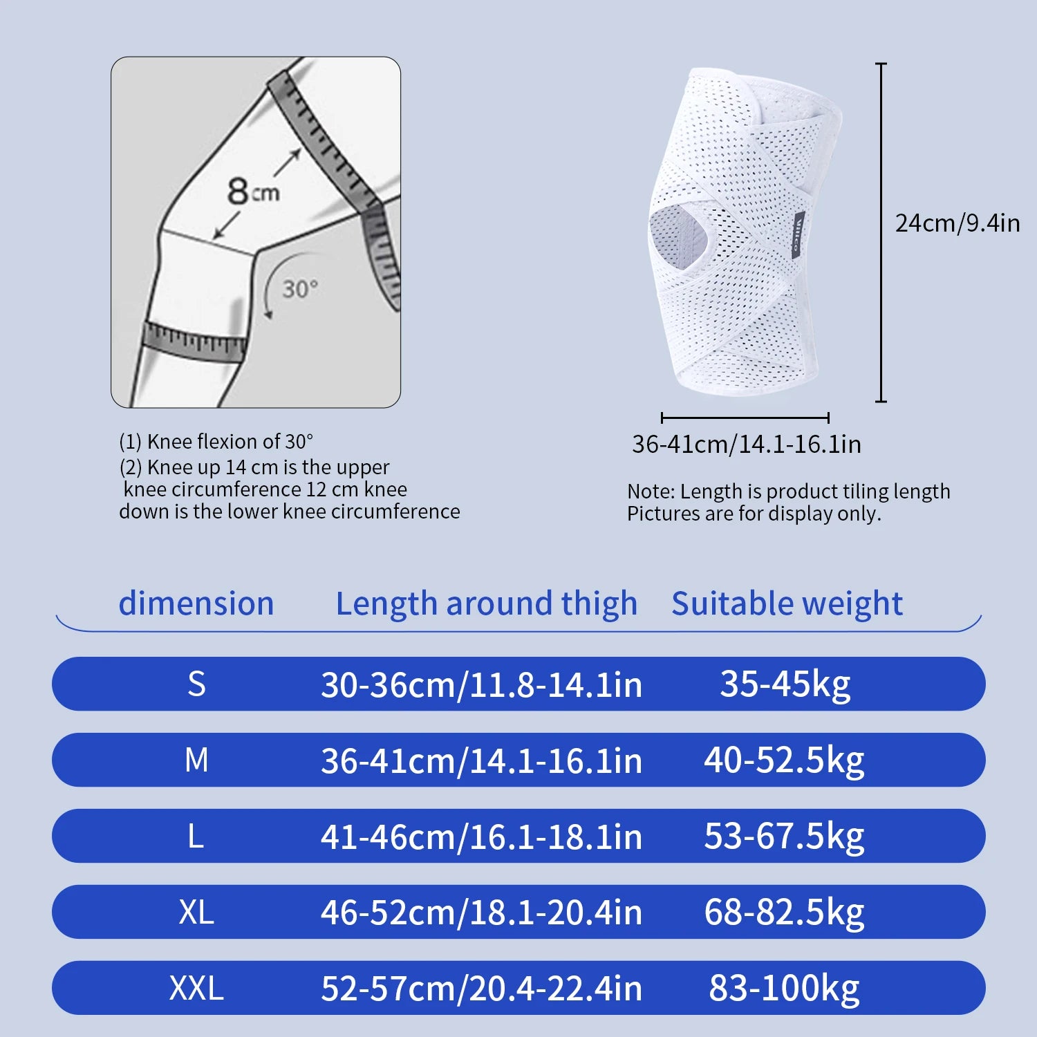 Genouillères de sport à pression élastique