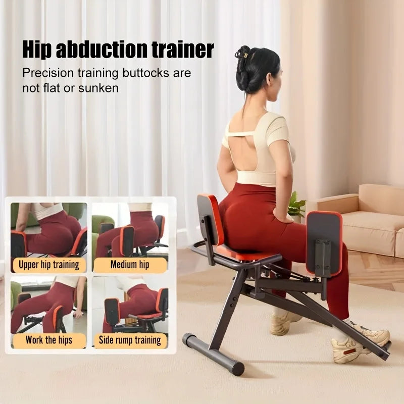 Home Hip & Thigh Exercise Equipment – Adjustable Resistance Leg Abduction Machine + 2 Resistance Ropes