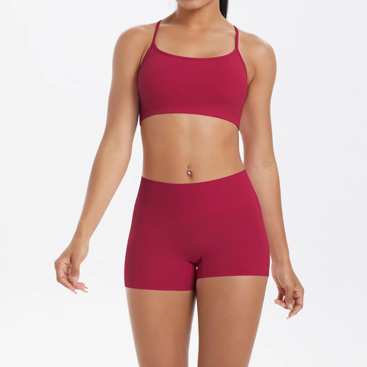 2PCS Yoga Clothes Halter Top Set