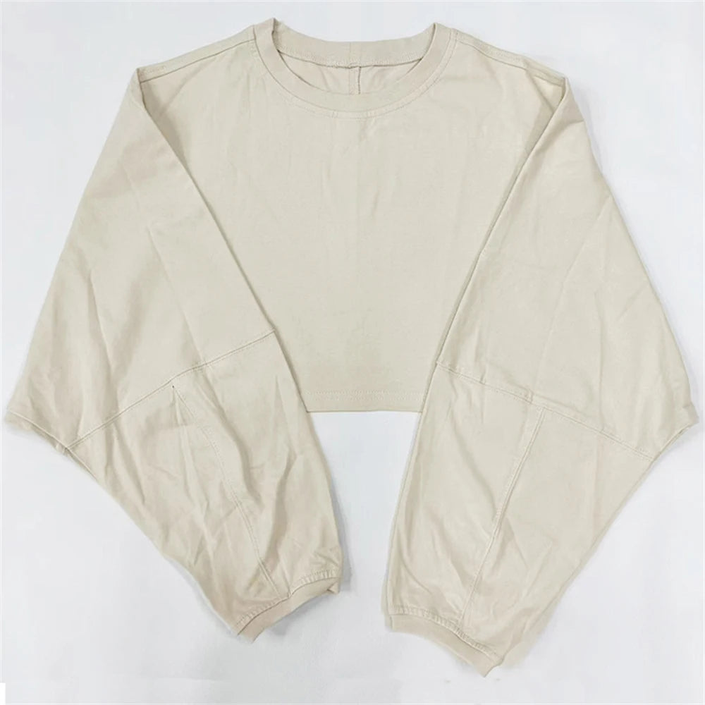 Women's Long Sleeve Sports Crop Top – Loose Gym Yoga T-Shirt Spring Autumn Fitness Wear