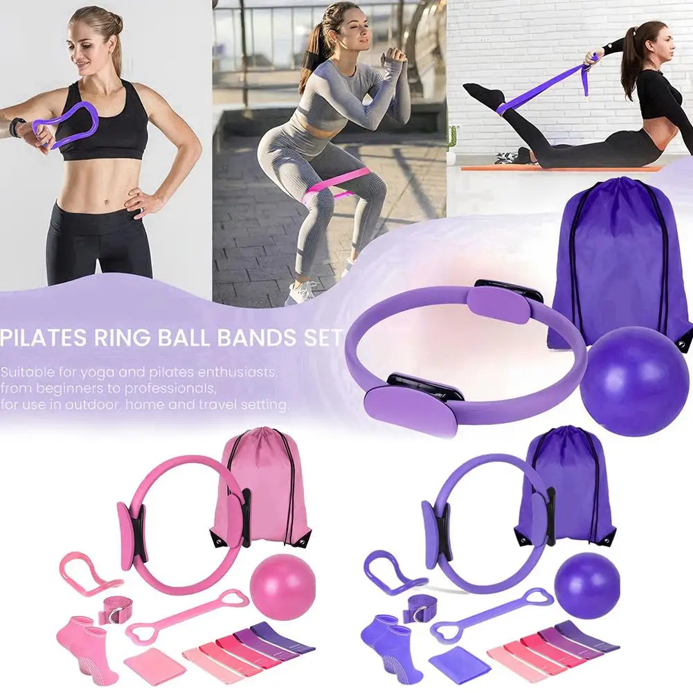 13 Piece Yoga Circle Gym Set - Solid Color PP Fitness Equipment