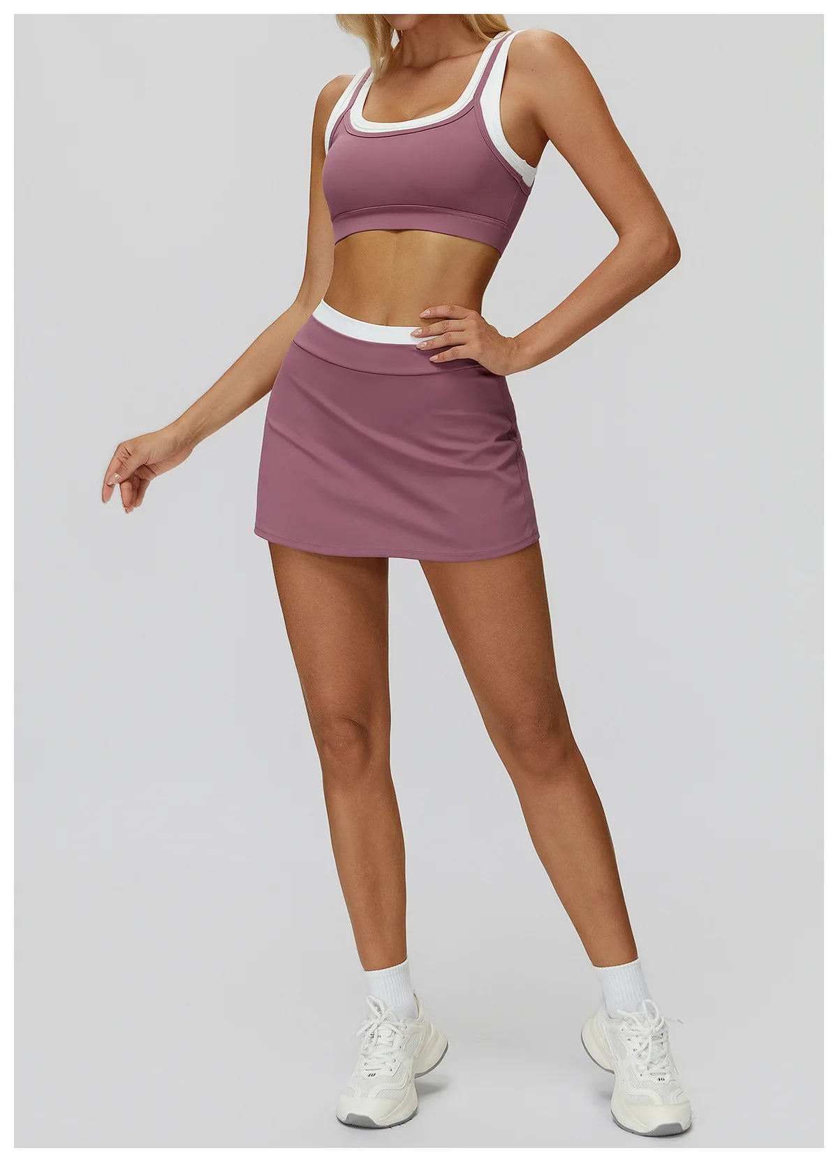 High Waist Sports Short Skirt – 2-in-1 Tennis & Workout Skirt