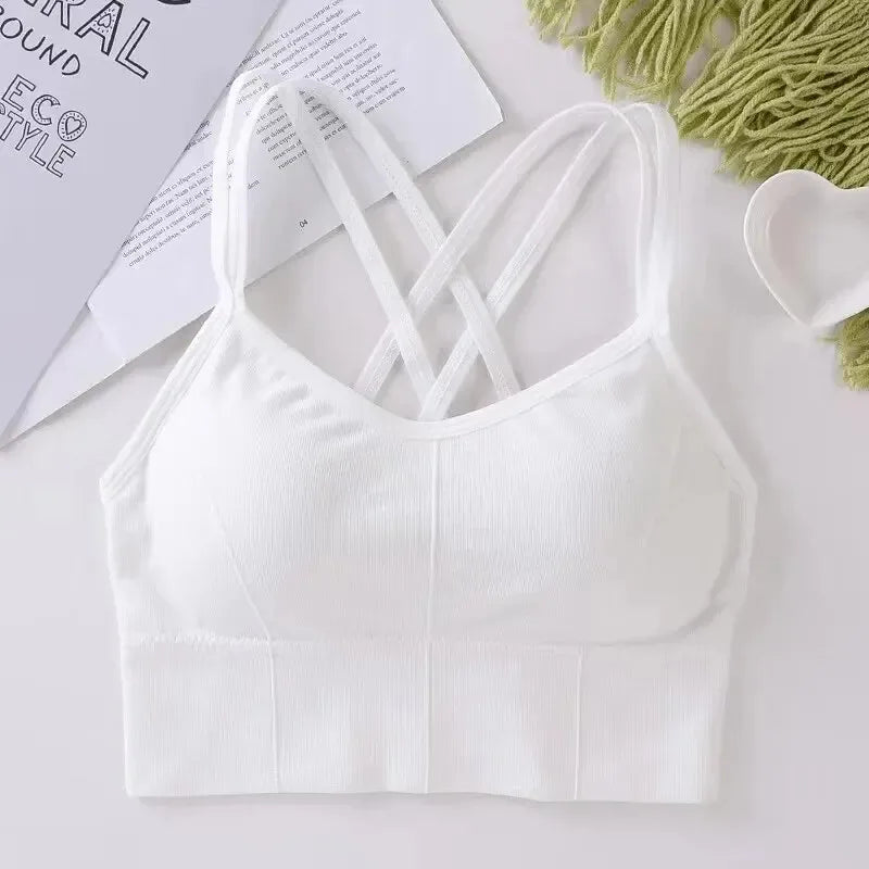 Sexy Back Cross Strap Tank Top Sports Bra