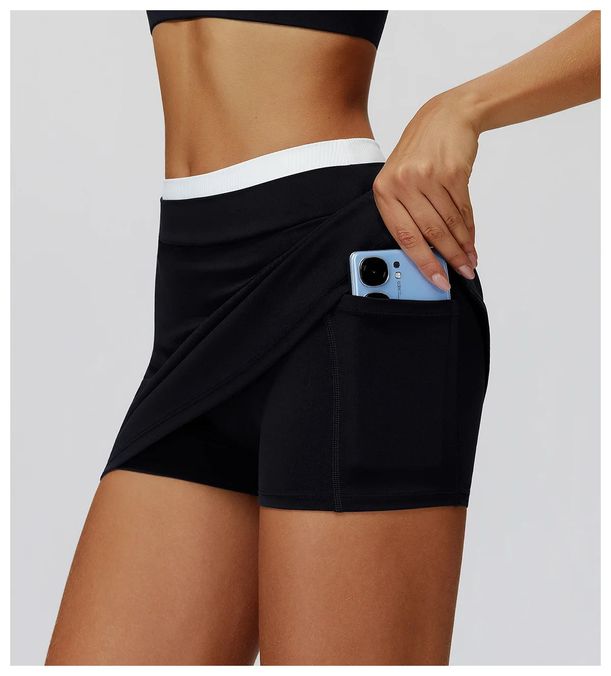 High Waist Sports Short Skirt – 2-in-1 Tennis & Workout Skirt