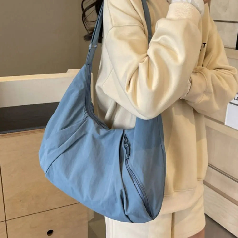 Korean-Style Nylon Underarm Dumpling Bag