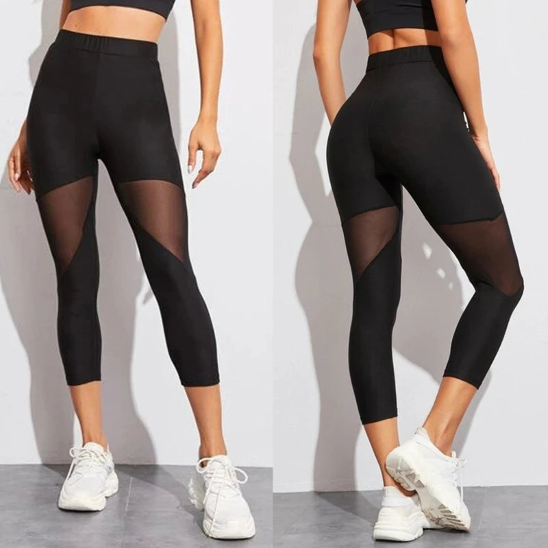 Women’s Leggings Gothic Insert Mesh Design Trousers