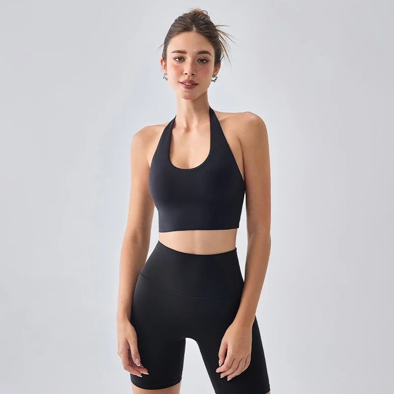 Sexy Backless Halter Sports Bra