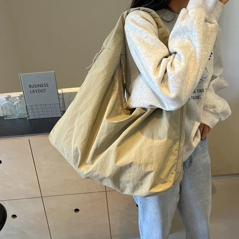 Casual Nylon Multi-Pocket Japanese-Style Tote