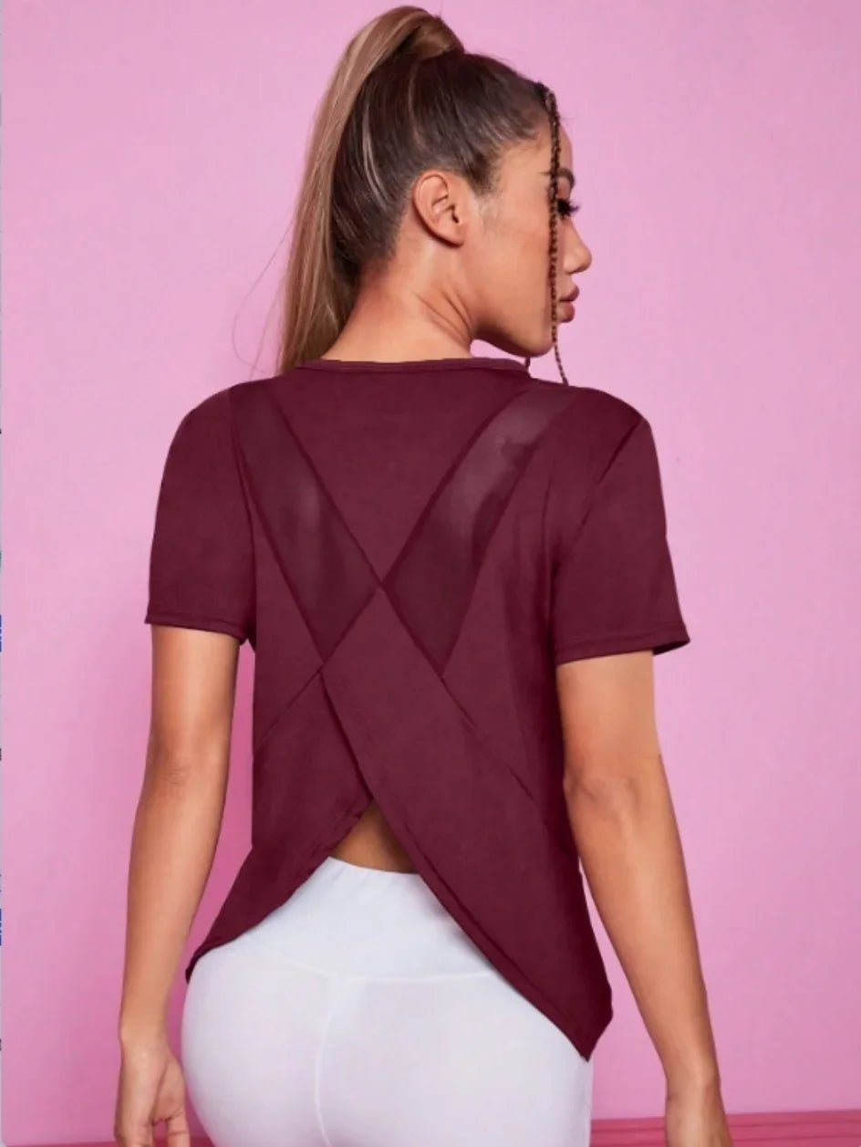 Mesh Back Yoga T-Shirt