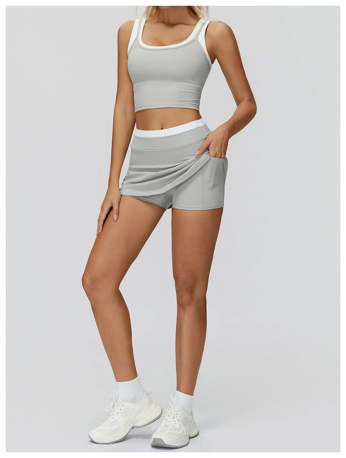 High Waist Sports Short Skirt – 2-in-1 Tennis & Workout Skirt