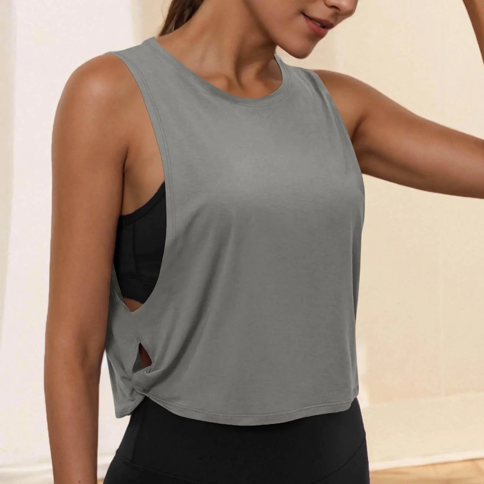 Women’s Sleeveless Yoga Crop Tank Top