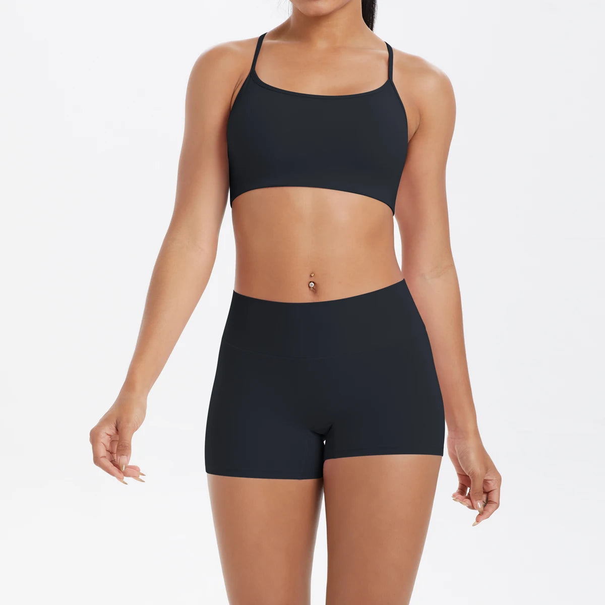 2PCS Yoga Clothes Halter Top Set