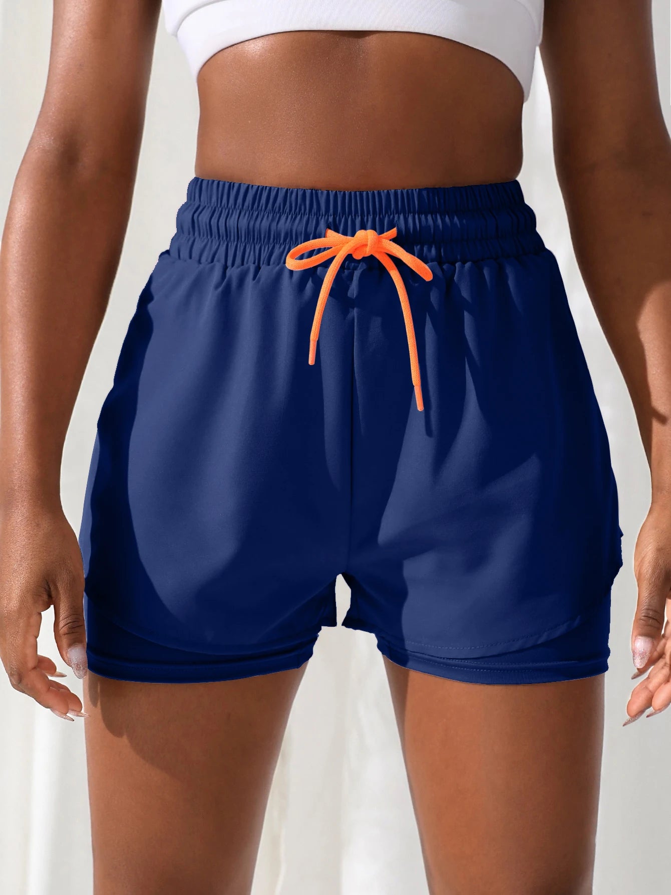 Women's High Rise Yoga Shorts with Elastic Proximity Control