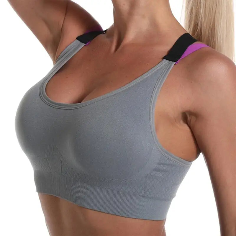 Color Blocked Cross Back Sports Bra