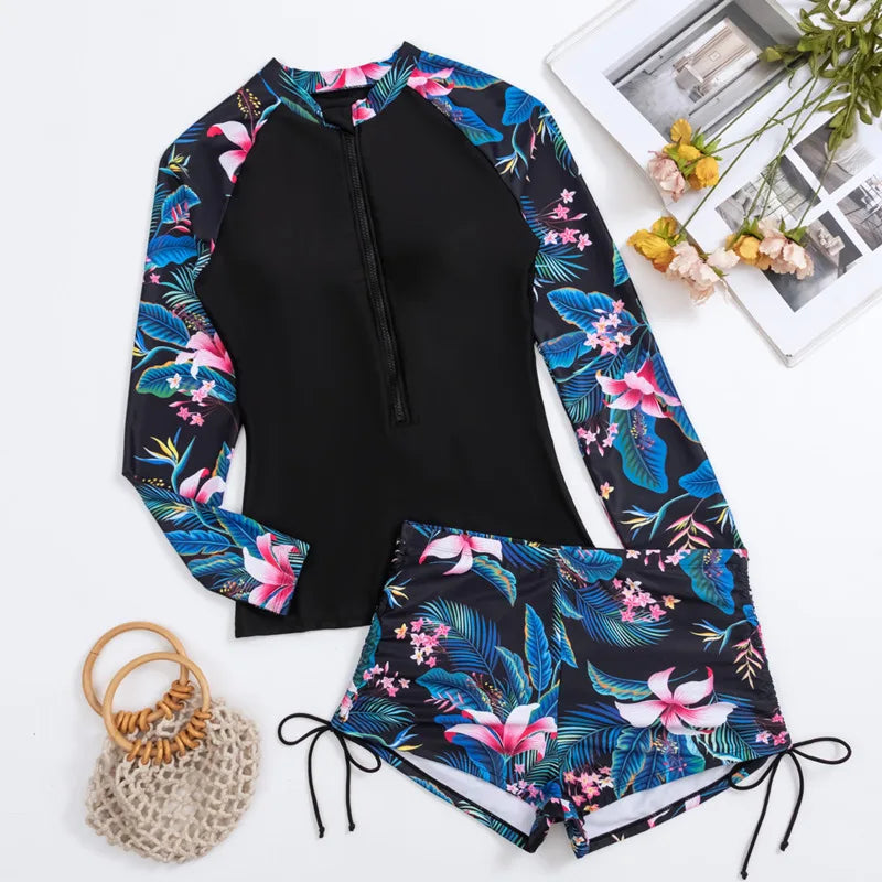 Female Long Sleeve Swimsuit Set