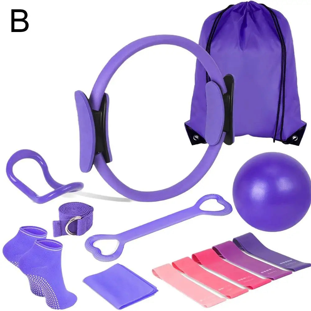 13 Piece Yoga Circle Gym Set - Solid Color PP Fitness Equipment