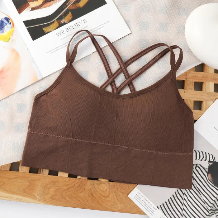 Sexy Women’s Tops Back Cross Strap Tank Top Sports Bra