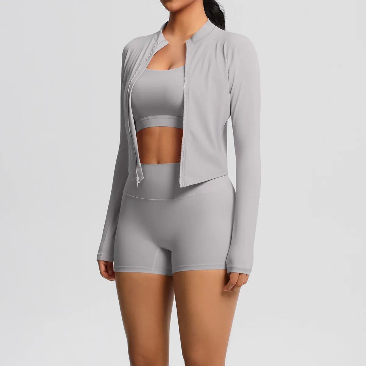 3-Piece Gym Set Breathable High Waist Fitness Suit