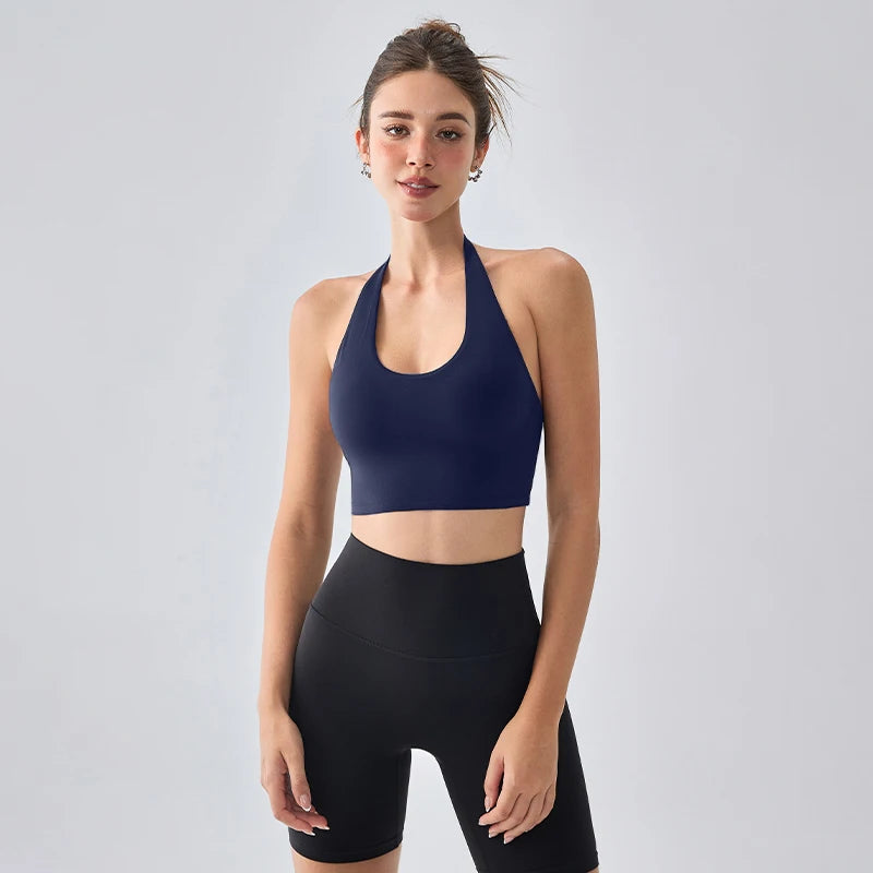 Sexy Backless Halter Sports Bra