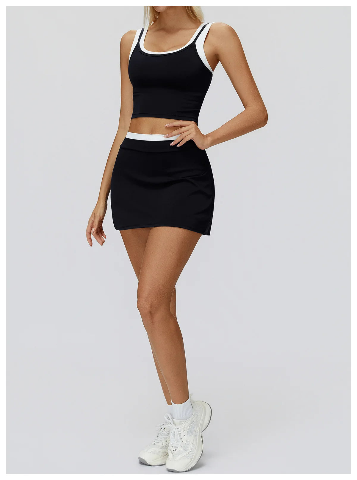 High Waist Sports Short Skirt – 2-in-1 Tennis & Workout Skirt