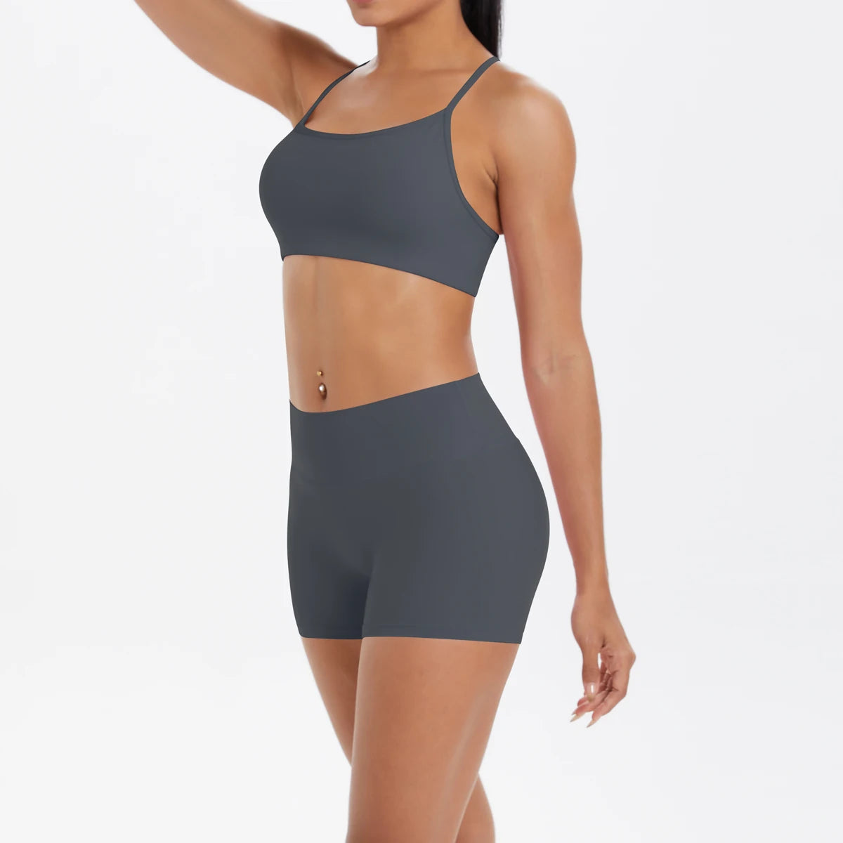 2PCS Yoga Clothes Halter Top Set