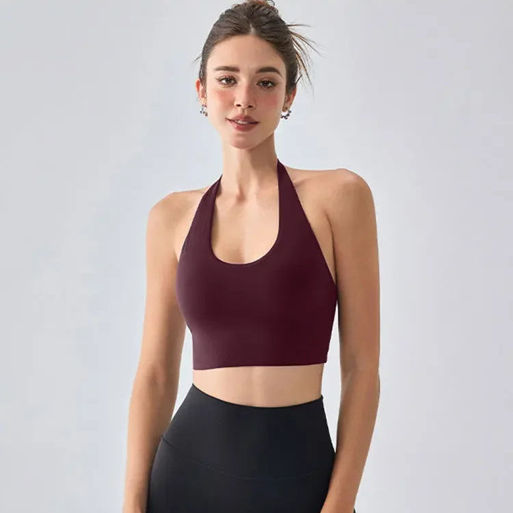 Sexy Backless Halter Sports Bra