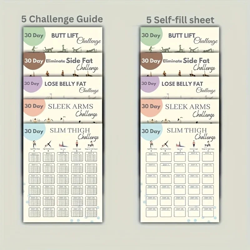 30 Day Home Workout Challenge Poster Set