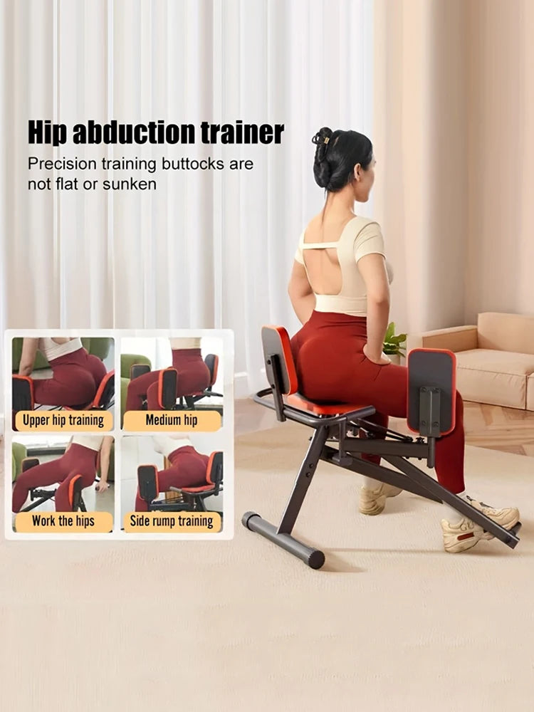 Home Hip & Thigh Exercise Equipment – Adjustable Resistance Leg Abduction Machine + 2 Resistance Ropes