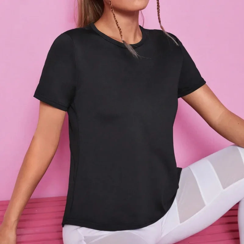 Women's Seamless Yoga T-Shirt Crop Top
