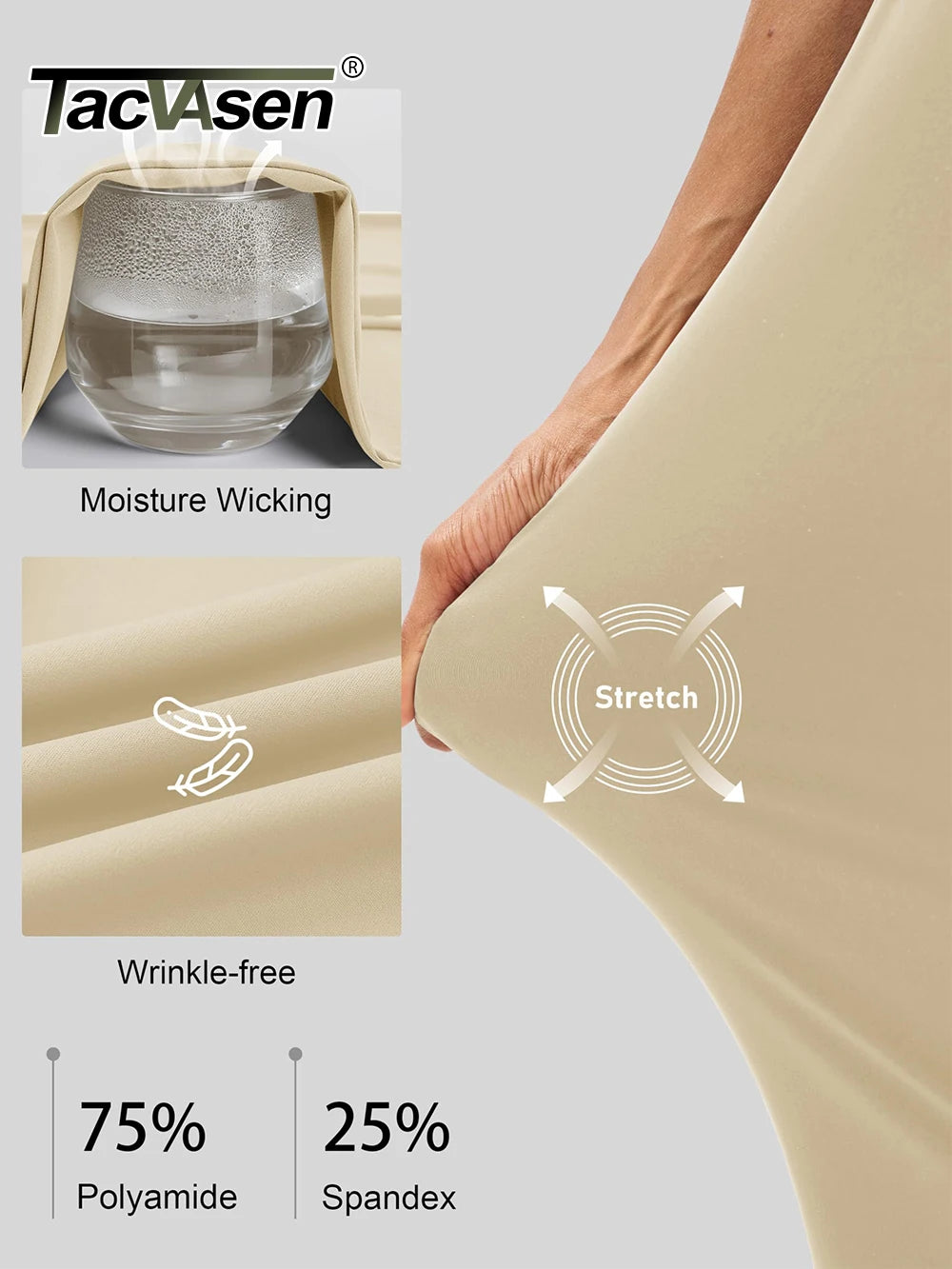 TACVASEN Golf Pants Womens UPF 50+ Lightweight Stretch High Waisted Pants