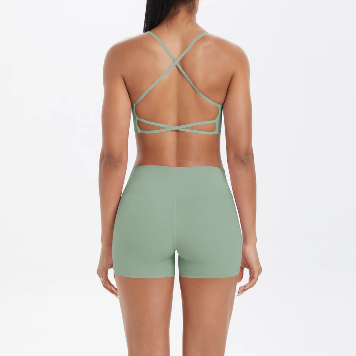 2PCS Yoga Clothes Halter Top Set