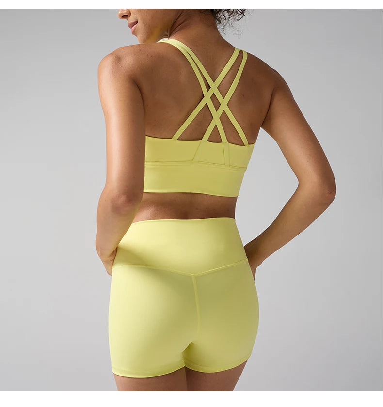 2-Piece Solid Color Women Gym Yoga Set