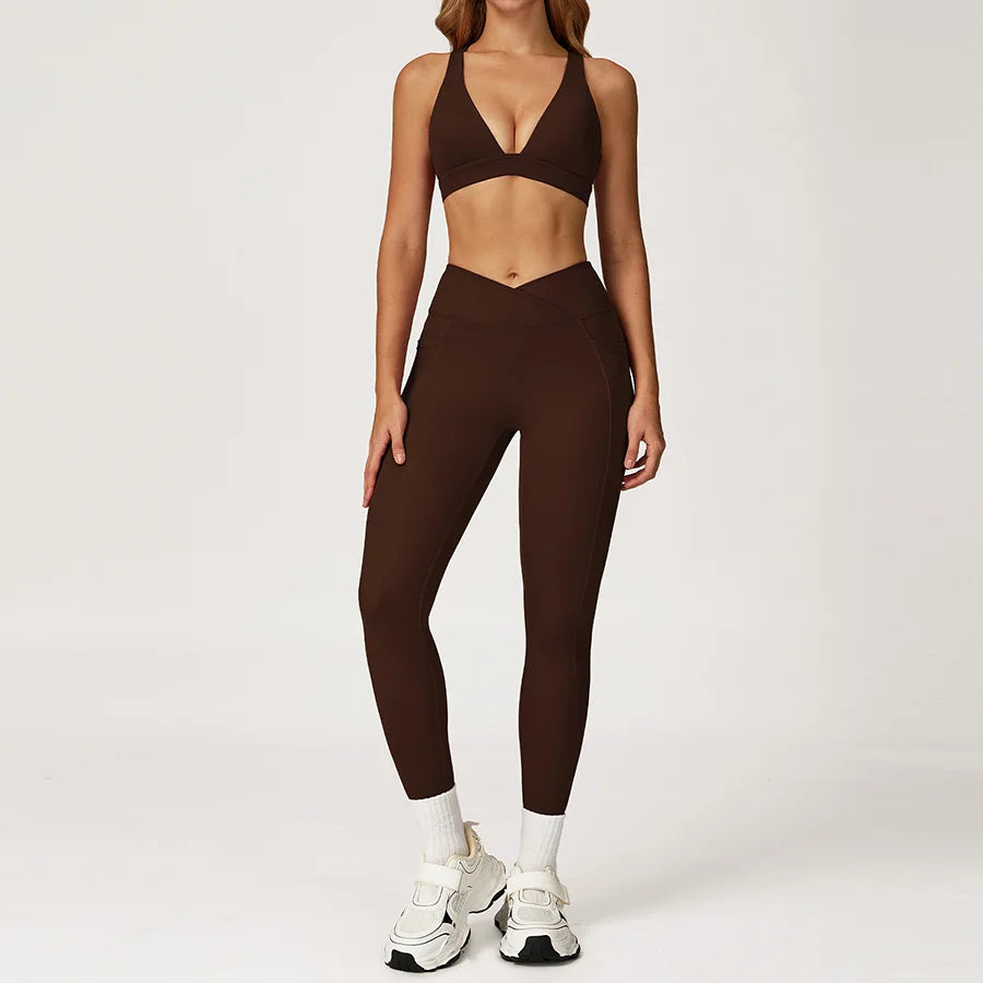 Yoga Set 2 Pieces Workout Outfits Fitness Sportswear