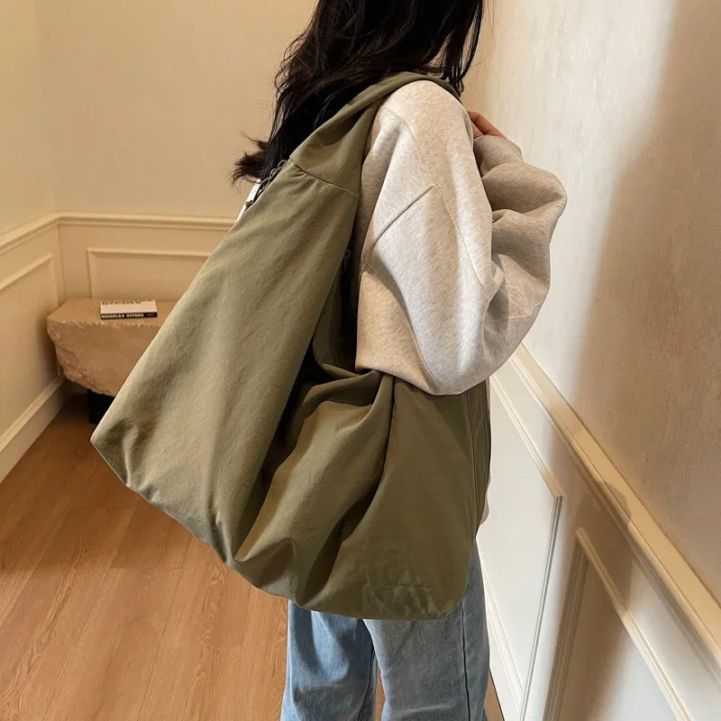 Casual Nylon Multi-Pocket Japanese-Style Tote
